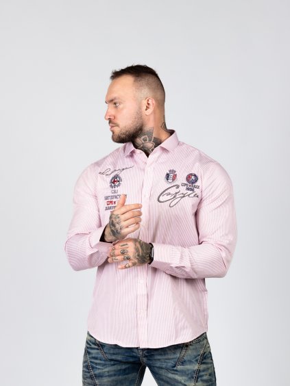 Pánska košeľa CIPO & BAXX CH180 PINK (Farba Ružová, Konfekčná veľkosť XXL)