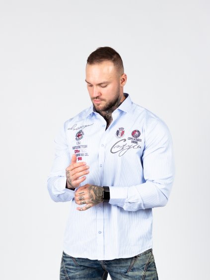 Pánska košeľa CIPO & BAXX CH184 BLUE (Farba Modrá, Konfekčná veľkosť XL)