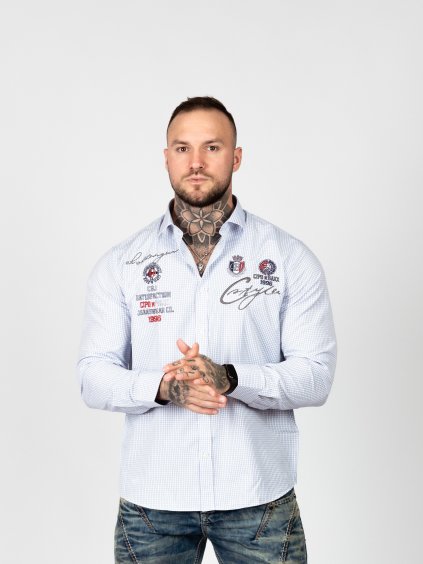 Pánska košeľa CIPO & BAXX CH185 BLUE (Farba Modrá, Konfekčná veľkosť XXL)