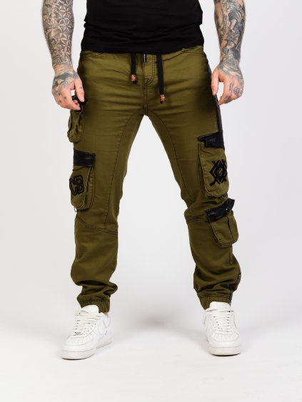 Pánské joggery CD790 KHAKI (Barva Khaki, Konfekční velikost W38/L34)