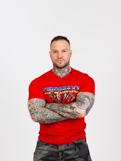 Pánske tričko CIPO & BAXX CT721 RED (Farba Červená, Konfekčná veľkosť XXL)