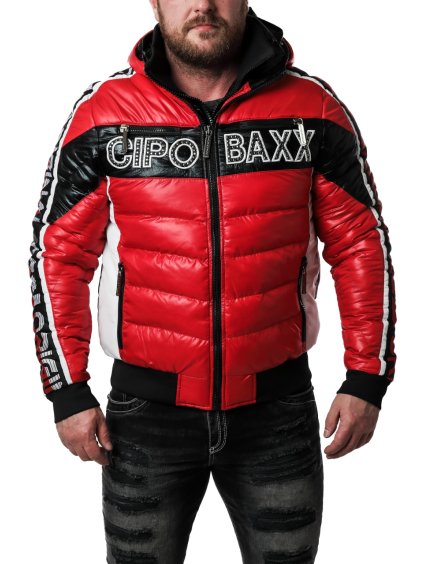 Pánská bunda CIPO & BAXX CJ268 RED (Barva Červená, Konfekční velikost XXL)
