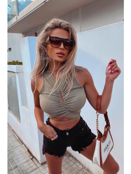 Ola Voga Camis top (Farba Kaki, Konfekčná veľkosť M)