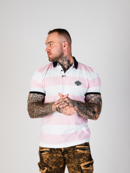Pánské triko CIPO & BAXX CT741 WHITE-PINK (Barva Růžová, Konfekční velikost XXL)