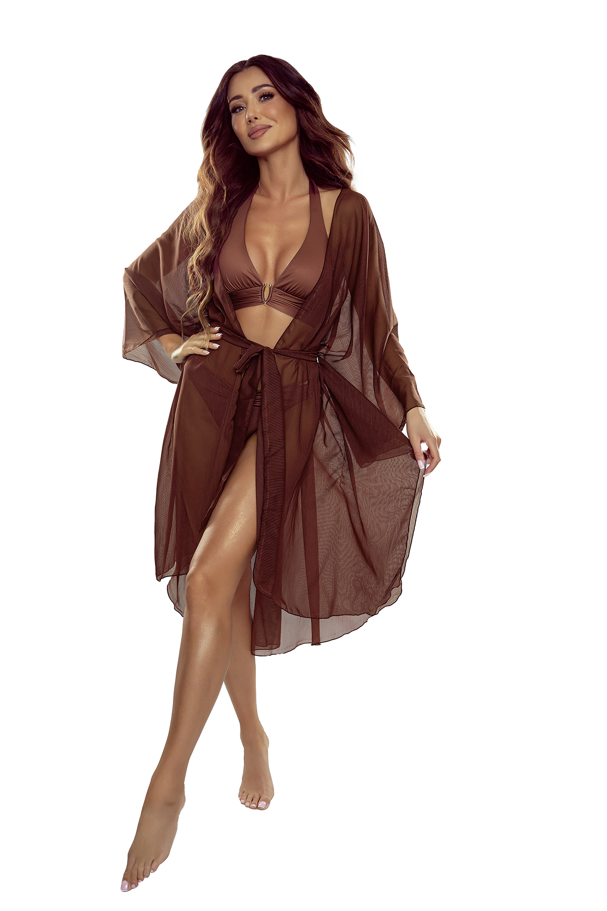 ASPERISSIA Dámské kimono LASCAIA Barva: Hnědá