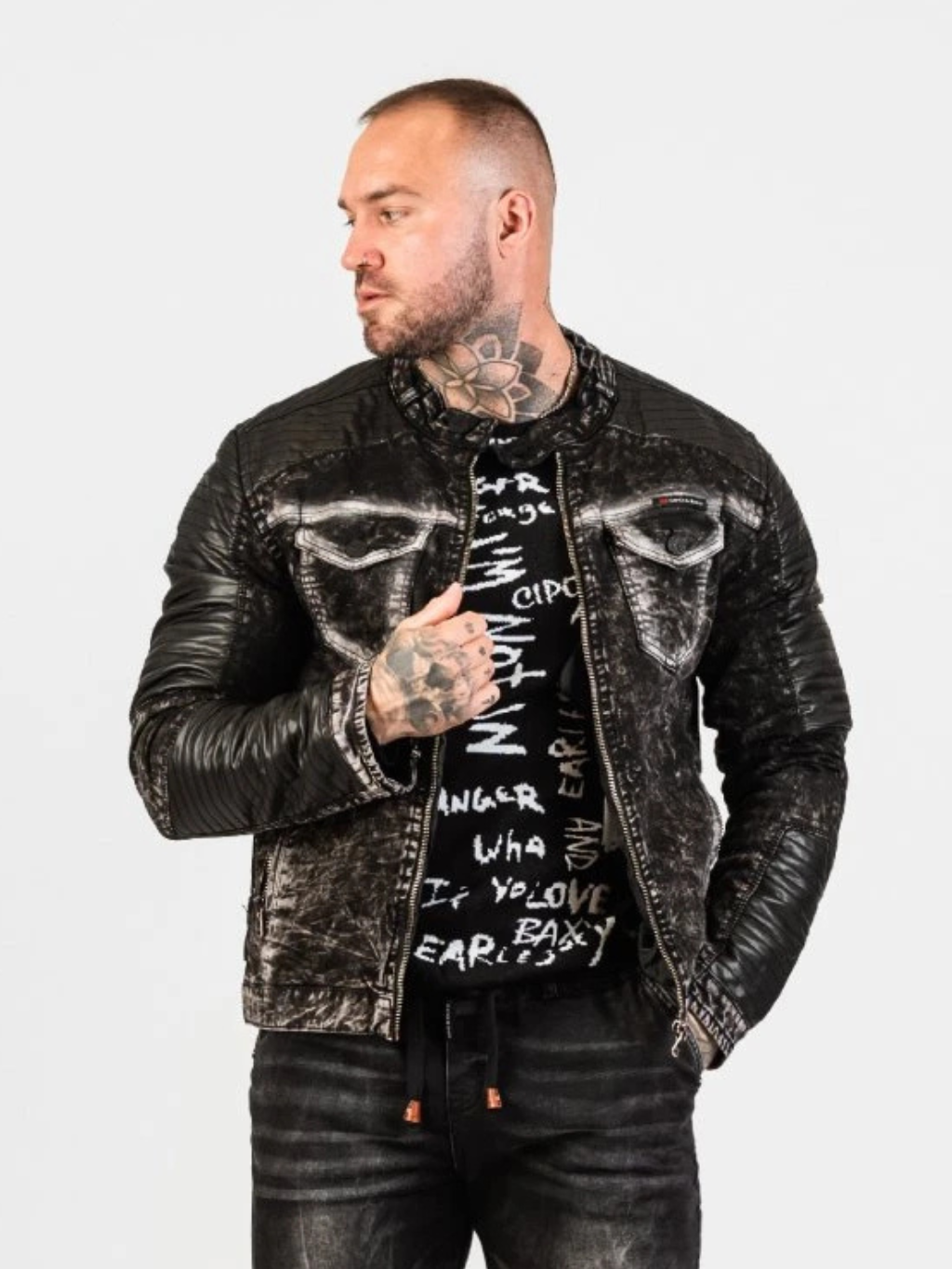 Pánská bunda CIPO & BAXX CJ302 BLACK Barva: Černá, Konfekční velikost: XXXXL