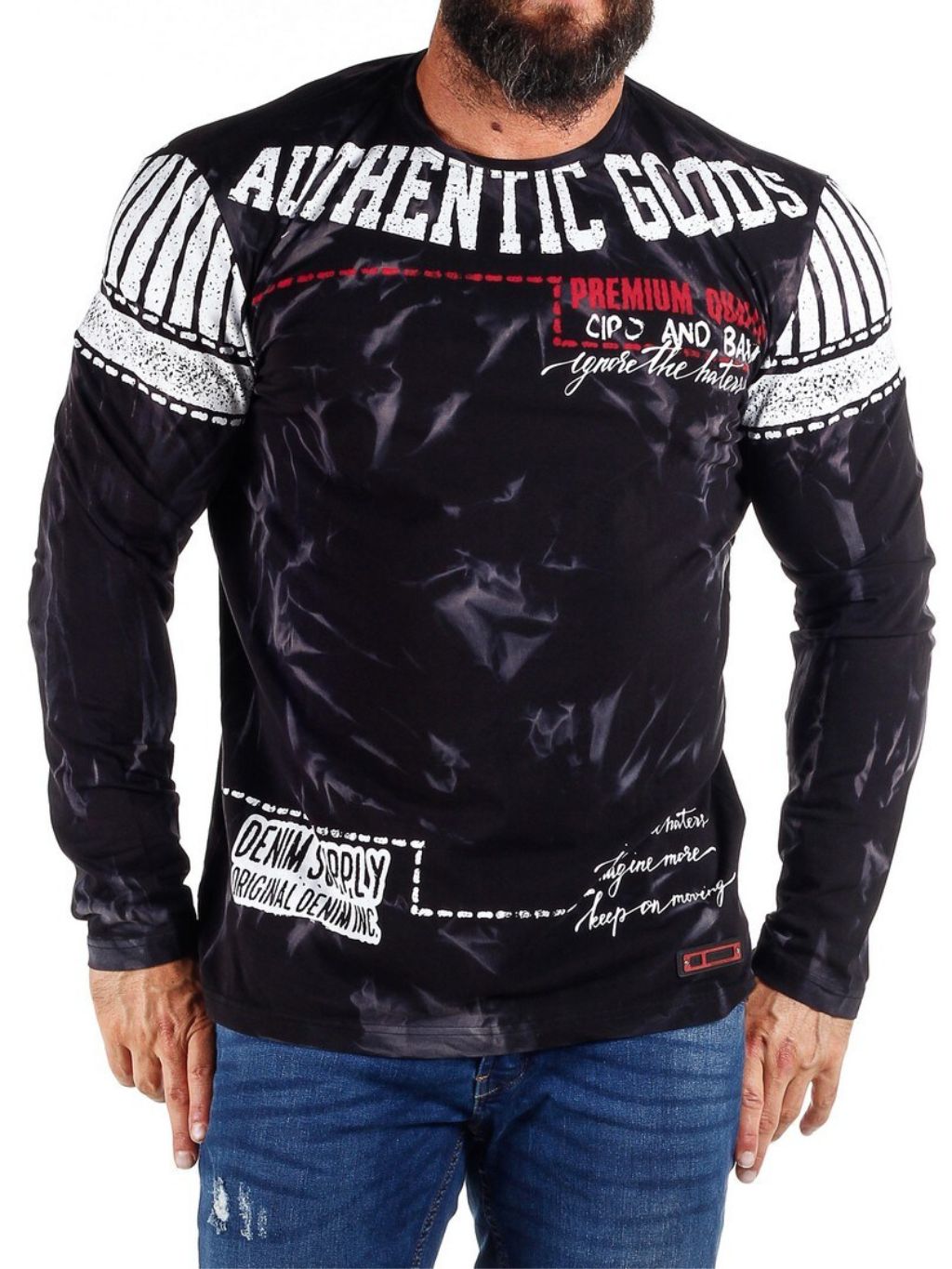 Pánské triko CIPO & BAXX CL317 BLACK Barva: Černá, Konfekční velikost: M