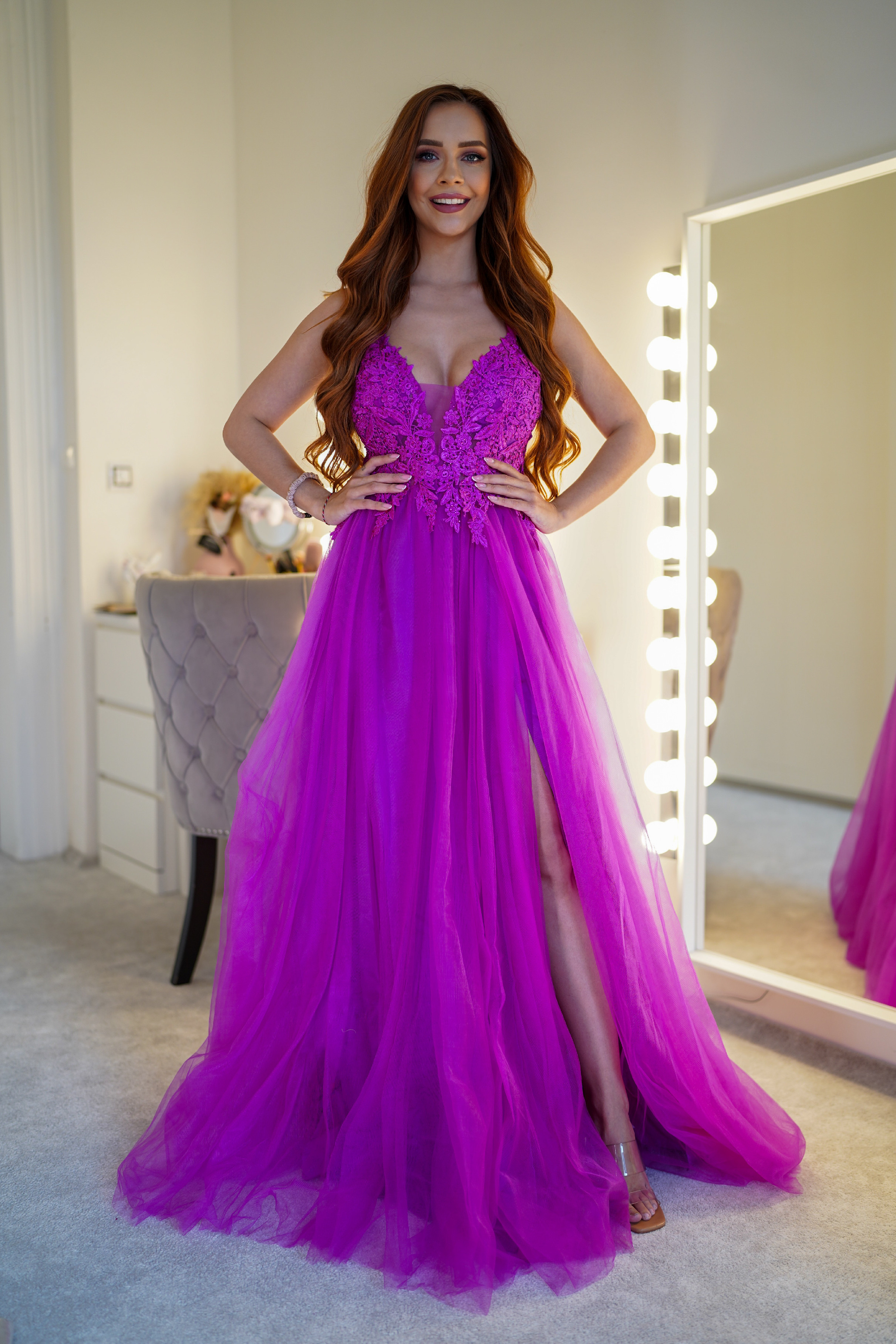 ASPERISSIA Dámské šaty ZEFIR Barva: Fialová, Konfekční velikost: 38