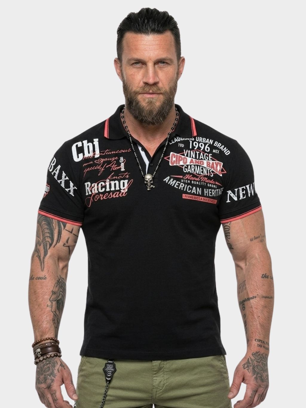 Pánské triko CIPO & BAXX CT603 BLACK Barva: Černá, Konfekční velikost: XL