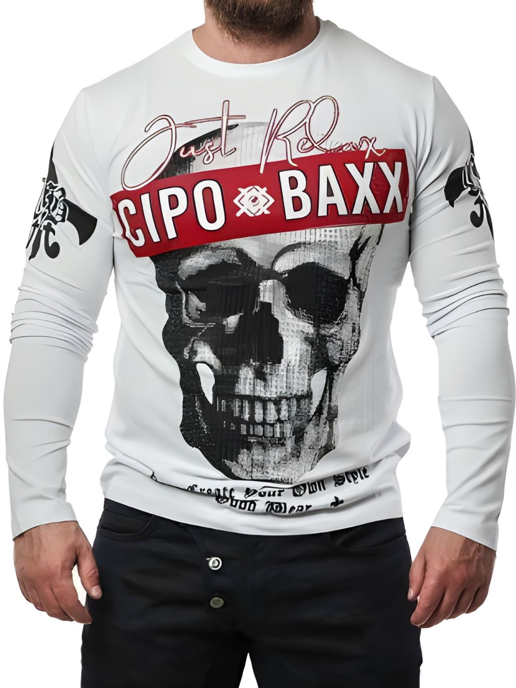 Pánské triko CIPO & BAXX CL454 WHITE Barva: Bílá