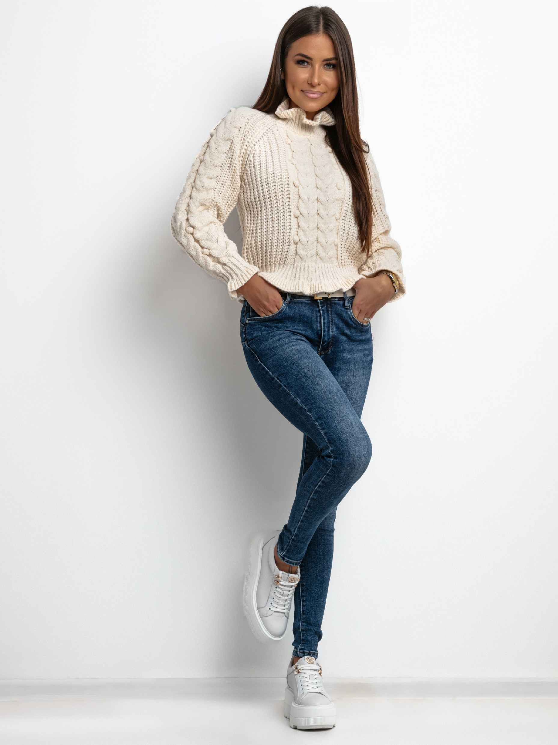 ASPERISSIA Dámské džíny HOOP Barva: Modrá, Konfekční velikost: L