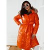 Plaszcz z futerkiem pomaranczowy