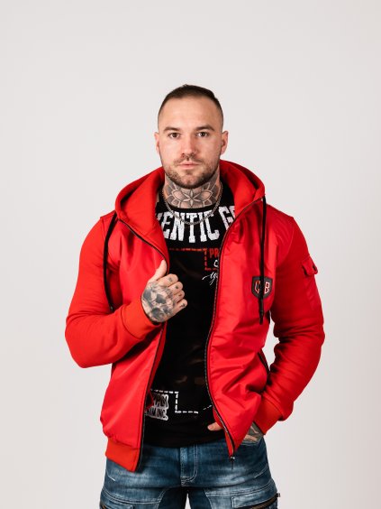 Pánska mikina CIPO & BAXX CL552 RED (Farba Červená, Konfekčná veľkosť XXL)