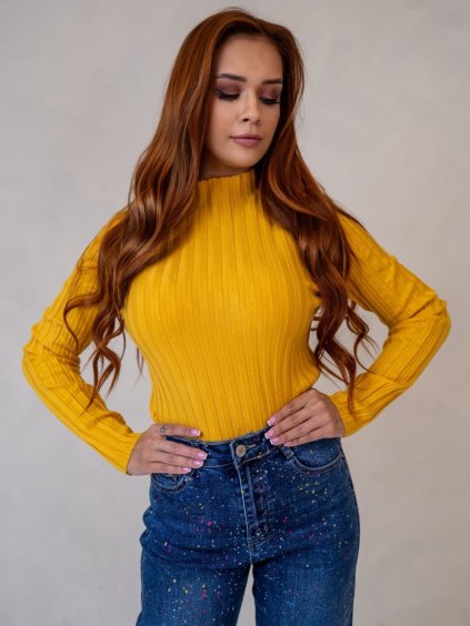Dámsky sveter JOYCE (Farba Žltá, Konfekčná veľkosť L/XL)
