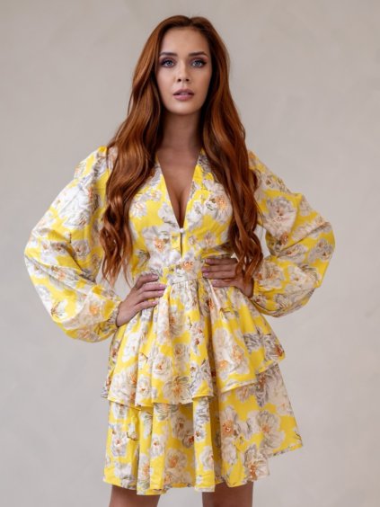 Dámske šaty AURORA (Farba Žltá, Konfekčná veľkosť S)