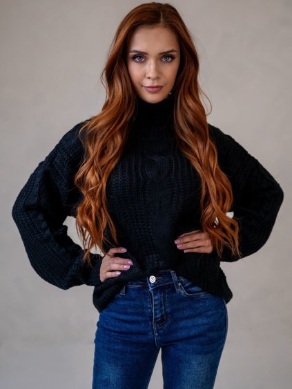Dámsky sveter COLINE (Farba Čierna, Konfekčná veľkosť L/XL)
