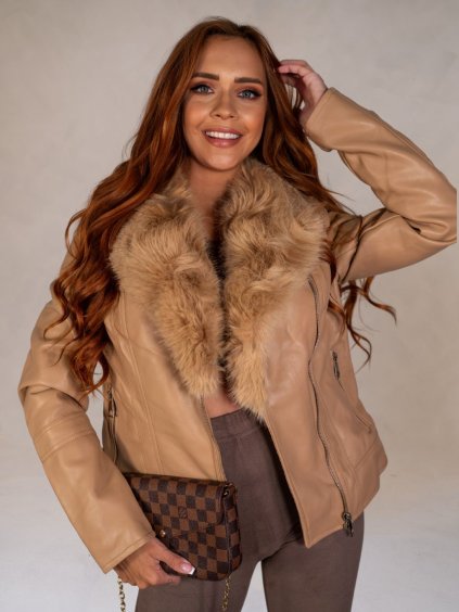 Dámska bunda ASTER (Farba Hnedá, Konfekčná veľkosť XXL)