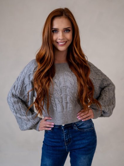 Dámsky sveter MANON (Farba Sivá, Konfekčná veľkosť L/XL)