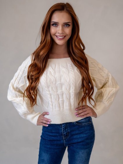 Dámsky sveter MANON (Farba Biela, Konfekčná veľkosť L/XL)