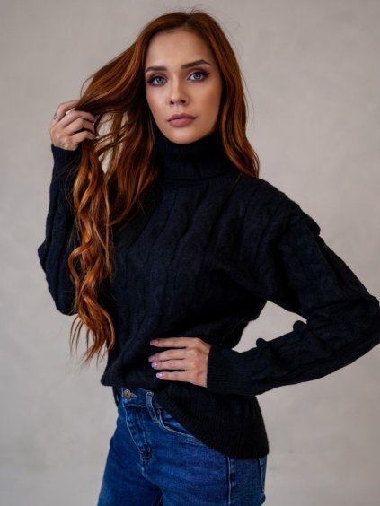 Dámsky sveter SINDA (Farba Čierna, Konfekčná veľkosť L/XL)