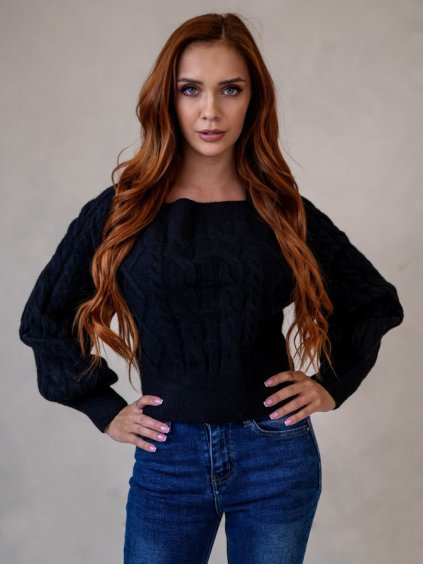 Dámsky sveter MANON (Farba Čierna, Konfekčná veľkosť L/XL)