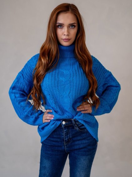 Dámsky sveter COLINE (Farba Modrá, Konfekčná veľkosť L/XL)
