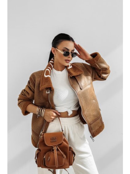 Olavoga Lennox bunda (Konfekčná veľkosť L, Farba Hnedá )