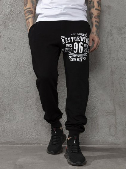 Pánske tepláky CIPO & BAXX CR156 BLACK (Farba Čierna, Konfekčná veľkosť XXL)