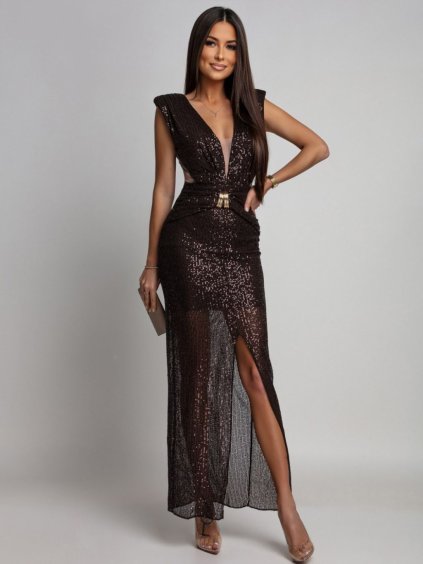 Dámske šaty ALEXIS (Farba Hnedá, Konfekčná veľkosť ONESIZE)