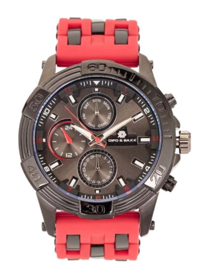 Pánske hodinky CIPO & BAXX CZ102 RED-BLACK