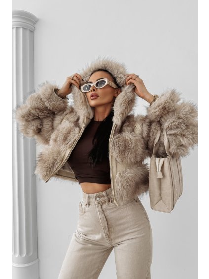 Olavoga Lanika bunda (Konfekčná veľkosť M, Farba Béžová )