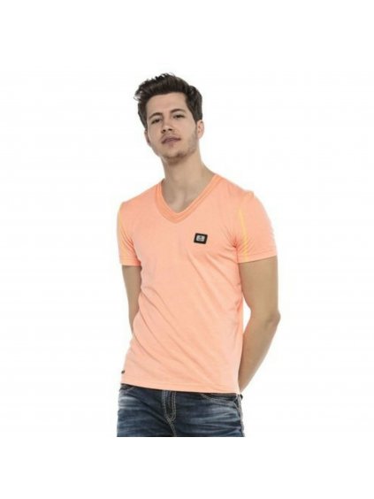 Pánske tričko CIPO & BAXX CT569 NEON CORAL (Farba oranžová, Konfekčná veľkosť XXL)