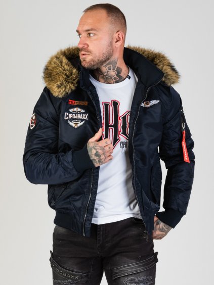 Pánska bunda CIPO & BAXX CM229 NAVYBLUE