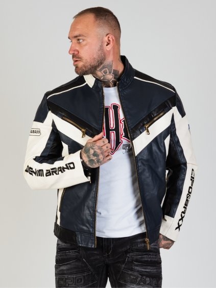 Pánska bunda CIPO & BAXX CM230 NAVY-WHITE