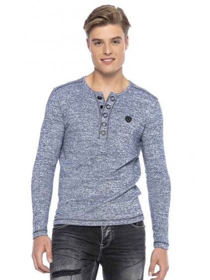 Pánske tričko CIPO & BAXX CL423 BLUE (Farba modrá, Konfekčná veľkosť XXL)
