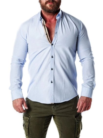 Pánska košeľa CIPO & BAXX CH144 BLUE (Farba Modrá, Konfekčná veľkosť XXL)