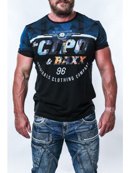 Pánske tričko CIPO & BAXX CT612 BLACK (Farba čierna, Konfekčná veľkosť XXL)