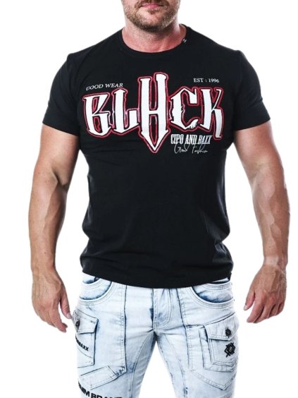 Pánske tričko CIPO & BAXX CT617 BLACK (Farba Čierna, Konfekčná veľkosť XXL)