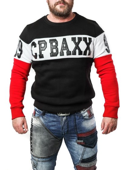 Pánska mikina CIPO & BAXX CL375 BLACK (Farba čierna, Konfekčná veľkosť XXL)