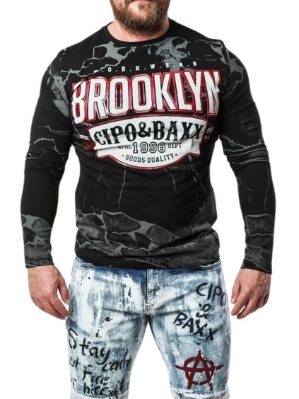 Pánske tričko CIPO & BAXX CL487 BLACK (Farba Čierna, Konfekčná veľkosť S)