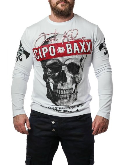 Pánske tričko CIPO & BAXX CL454 WHITE (Farba biela, Konfekčná veľkosť XXL)
