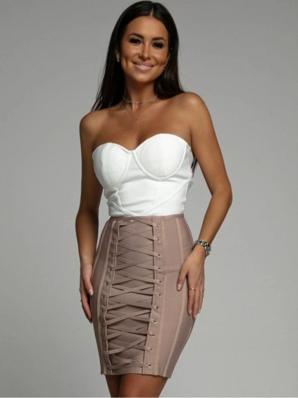 Dámske šaty JOLIE (Farba Béžová, Konfekčná veľkosť S)