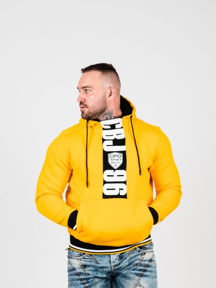 Pánska mikina CIPO & BAXX CL478 YELLOW (Farba Žltá, Konfekčná veľkosť XXL)