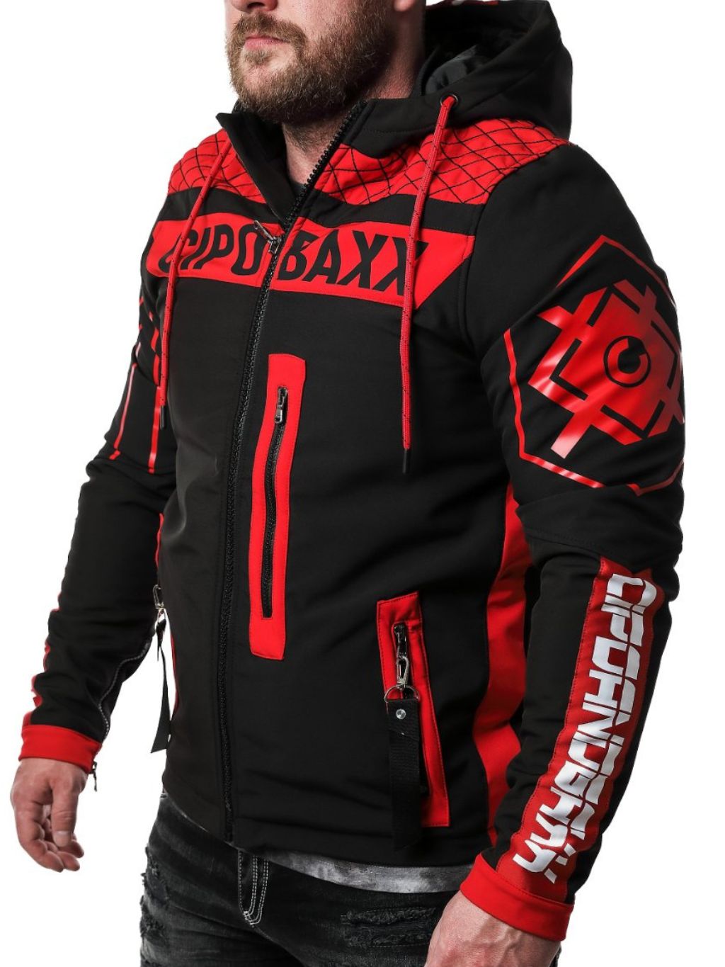 E-shop Pánska bunda CJ275 RED-BLACK