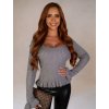 Dámsky sveter LINA (Farba Sivá, Konfekčná veľkosť L/XL)