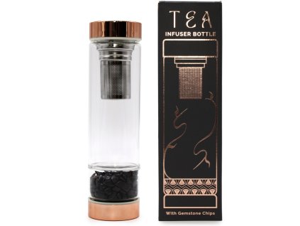 Láhev na Čaj z Křišťálového Skla - Onyx