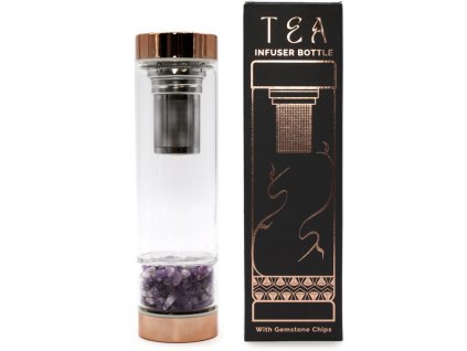 Láhev na Čaj z Křišťálového Skla - Ametyst