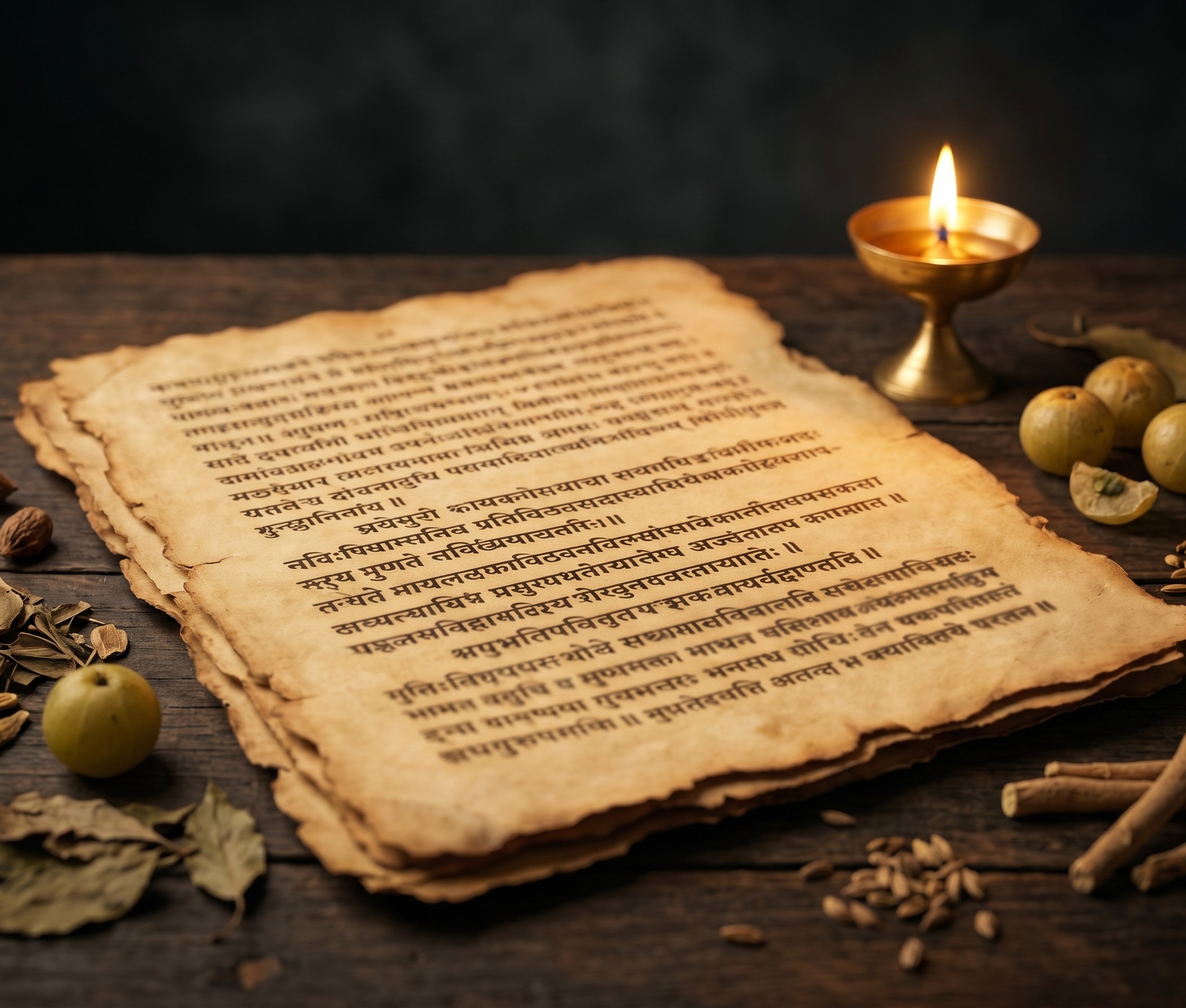 Historický ájurvédský manuskript – inspirace Charaka Samhita