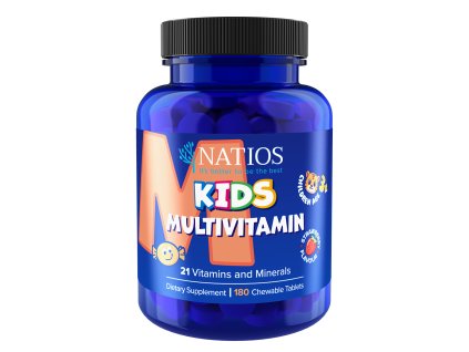 14534 1 natios kids multivitamin 21 vitaminu a mineralu 180 jahodovych cucacich tabletek