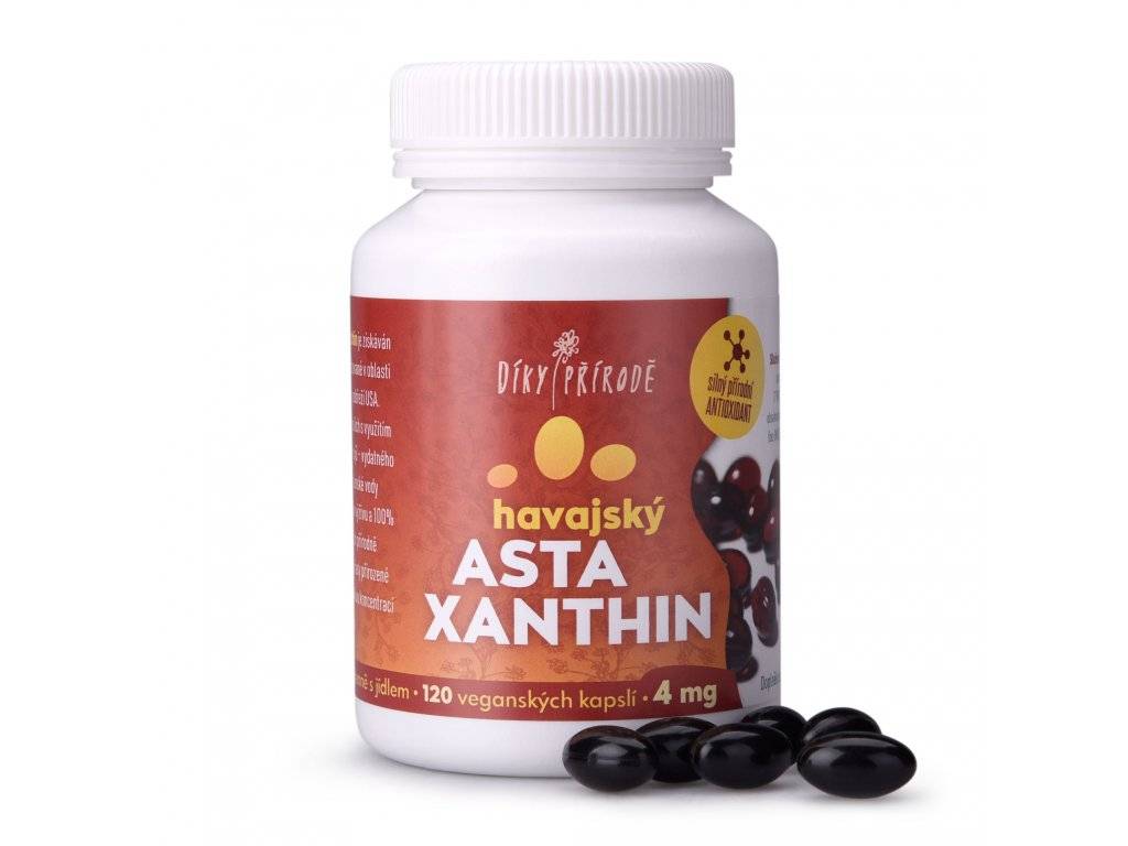 DÍKY PŘÍRODĚ Havajský astaxanthin Vegan Balení: 4 mg astaxanthinu / 120 kapslí